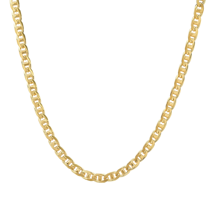 4.5MM Solid Yacht Link Chain in polished yellow gold