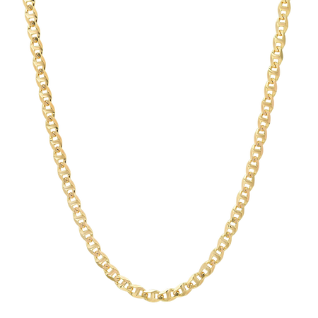 4MM Solid Diamond-Cut Mariner Chain in polished yellow gold