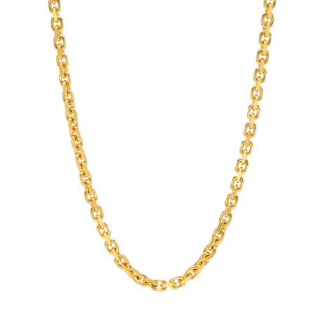 4MM Solid Heavy Link Chain in polished yellow gold