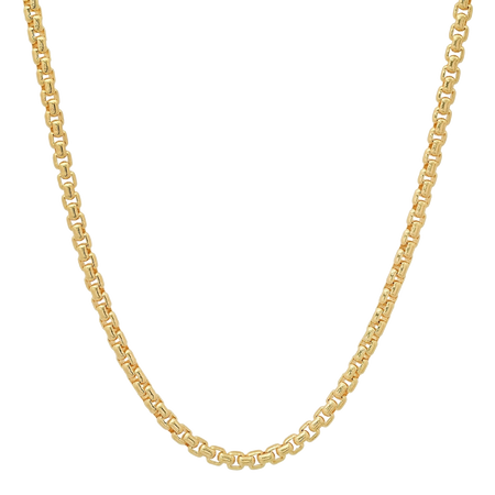 4MM Solid Rounded Box Chain in polished yellow gold