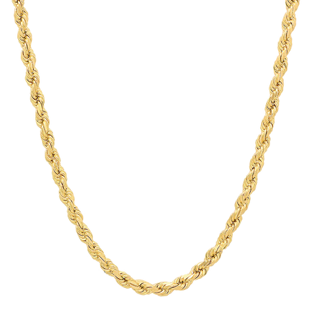 5MM Solid Diamond-Cut Rope Chain in polished yellow gold