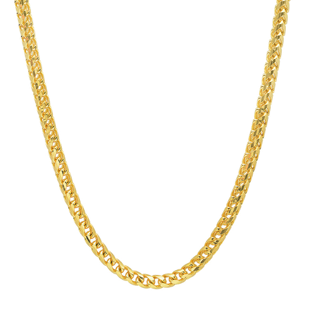 5MM Solid Plain Franco Chain in polished yellow gold