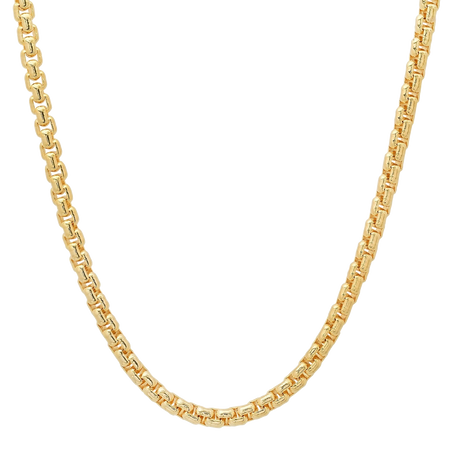 5MM Solid Rounded Box Chain in polished yellow gold