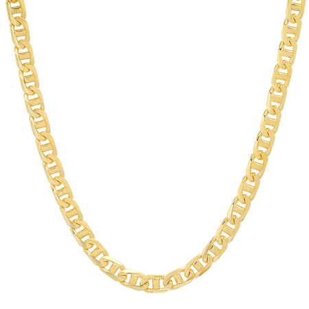 5MM Solid Yacht Link Chain in polished yellow gold