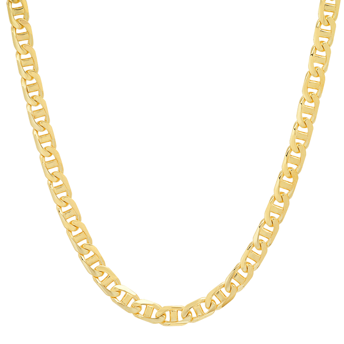 5MM Solid Yacht Link Chain in polished yellow gold