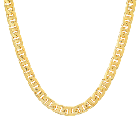 6.5MM Solid Yacht Link Chain in polished yellow gold