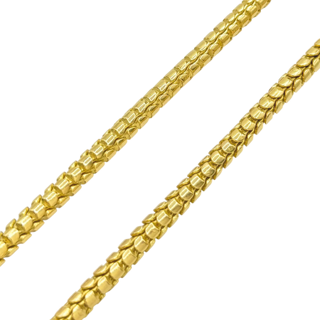 6MM Solid Dragon Scale Chain in polished yellow gold