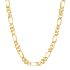 7.5MM Solid Plain Figaro Chain in polished yellow gold