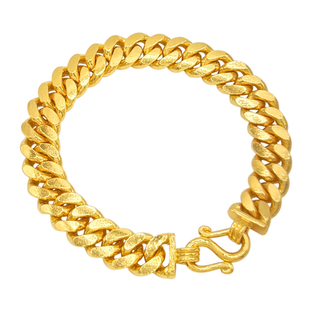 10MM Solid Flat Cuban Link Bracelet — yellow gold