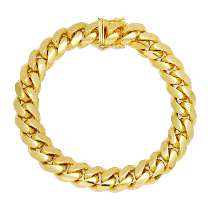 11.5MM Solid Miami Cuban Link Bracelet — yellow gold