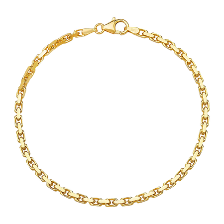 2.4MM Solid Heavy Link Bracelet — yellow gold