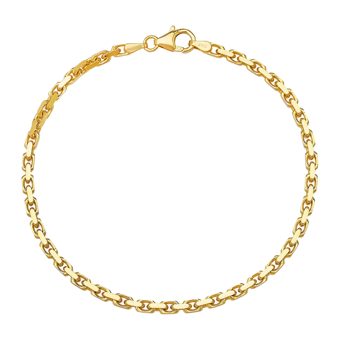 2.4MM Solid Heavy Link Bracelet — yellow gold