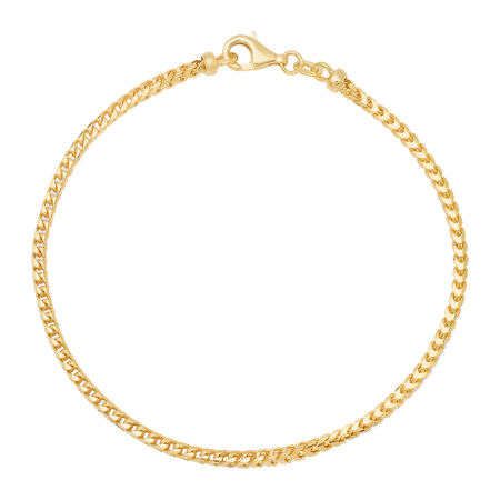 2.5MM Solid Plain Franco Bracelet — yellow gold