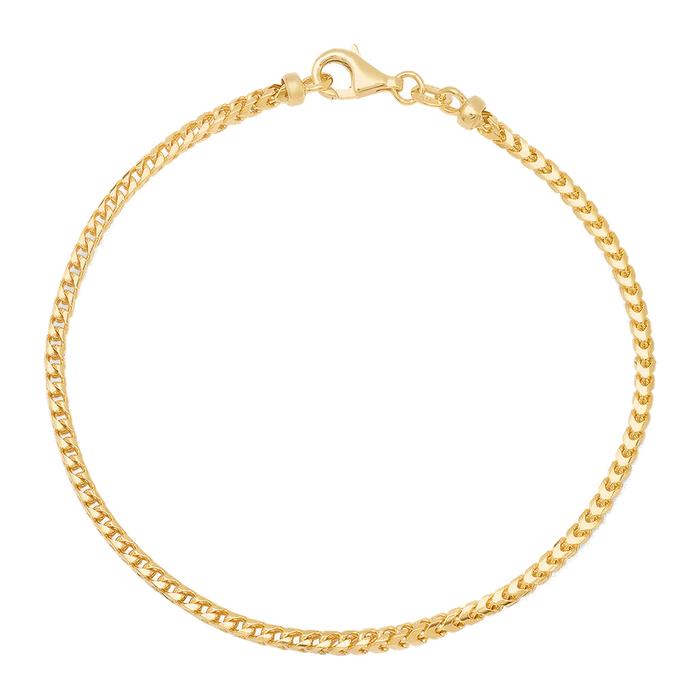 2.5MM Solid Plain Franco Bracelet — yellow gold