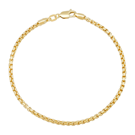 2.5MM Solid Rounded Box Bracelet — yellow gold