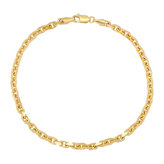 3.2MM Solid Heavy Link Bracelet — yellow gold