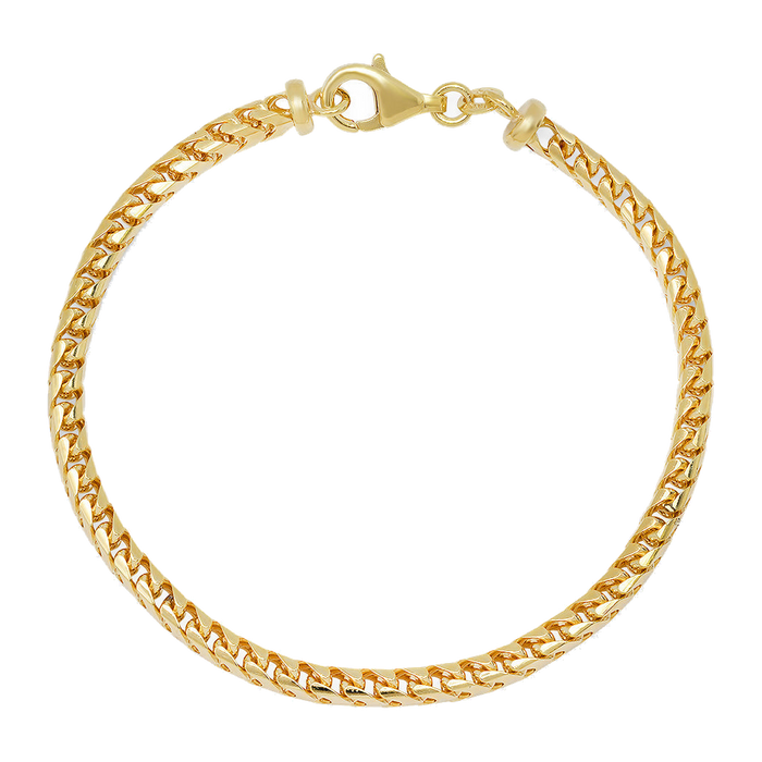 3.5MM Solid Plain Franco Bracelet — yellow gold