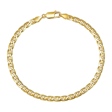 3.5MM Solid Yacht Link Bracelet — yellow gold