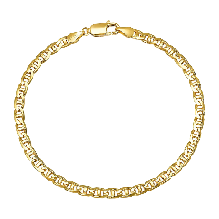 3.5MM Solid Yacht Link Bracelet — yellow gold