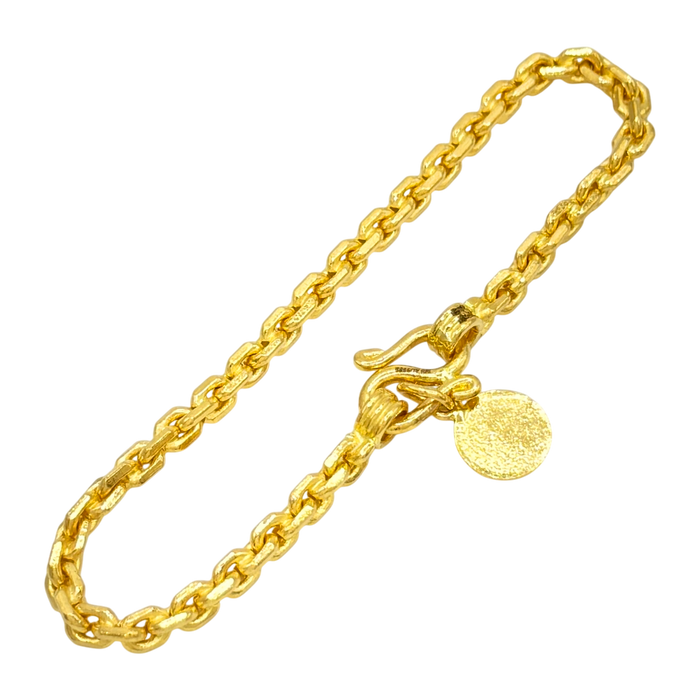3MM Solid Anchor Link Bracelet — yellow gold