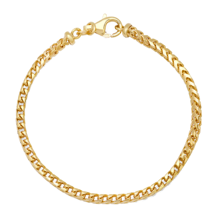 3MM Solid Plain Franco Bracelet — yellow gold