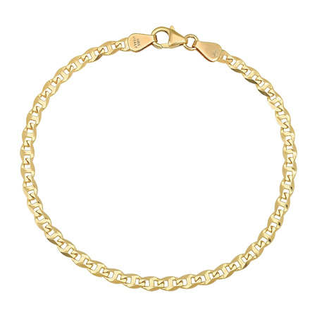 4.5MM Solid Diamond-Cut Mariner Bracelet — yellow gold