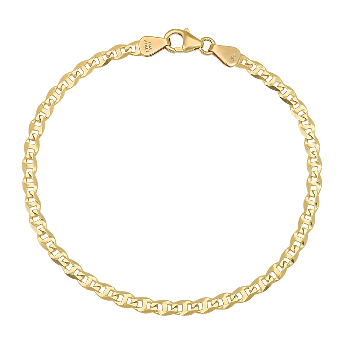 4.5MM Solid Diamond-Cut Mariner Bracelet — yellow gold
