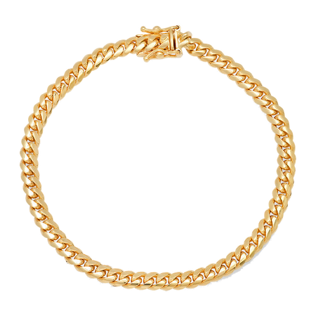 4.5MM Solid Miami Cuban Link Bracelet — yellow gold