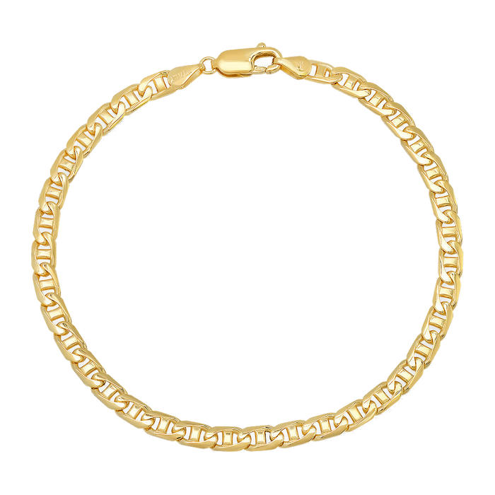 4.5MM Solid Yacht Link Bracelet — yellow gold