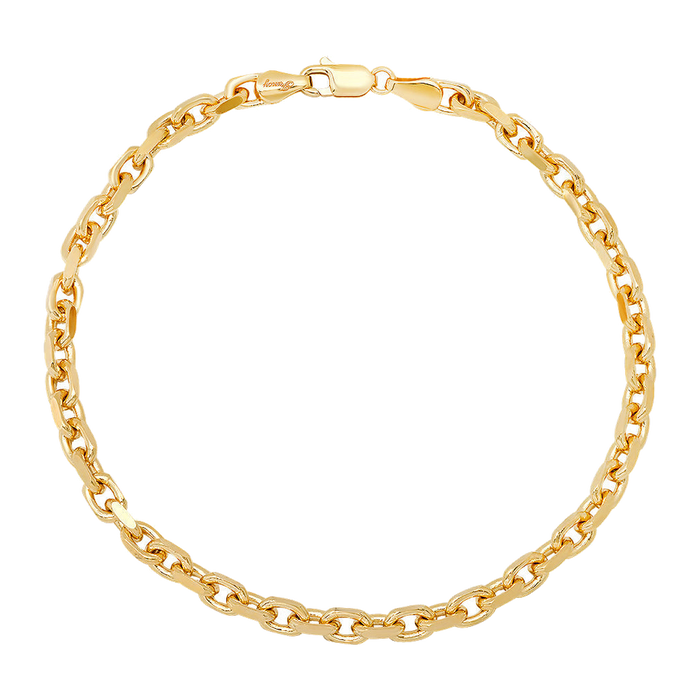 4MM Solid Heavy Link Bracelet — yellow gold
