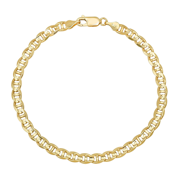 4MM Solid Mariner Bracelet — yellow gold