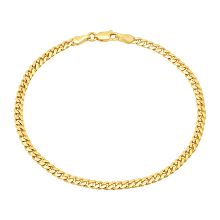 4MM Solid Miami Cuban Link Bracelet — yellow gold