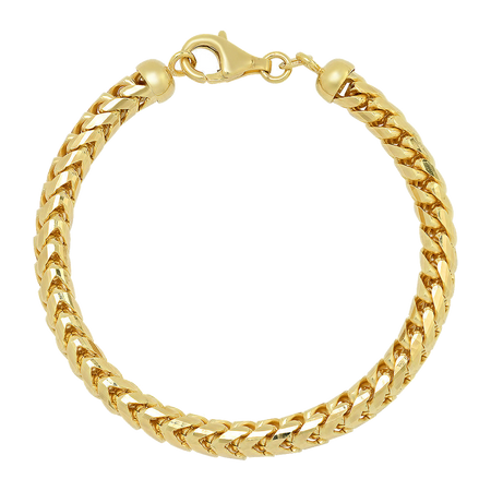 5MM Solid Diamond-Cut Franco Bracelet — yellow gold