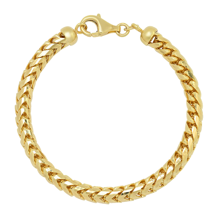 5MM Solid Diamond-Cut Franco Bracelet — yellow gold