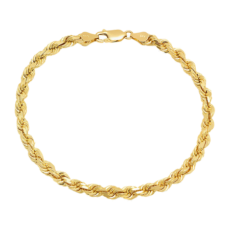 5MM Solid Diamond-Cut Rope Bracelet — yellow gold