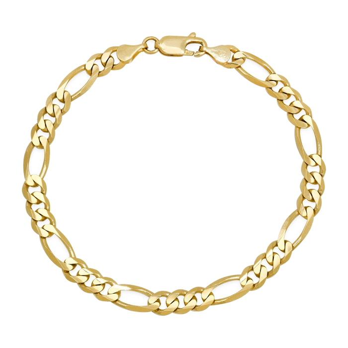 5MM Solid Figaro Bracelet — yellow gold