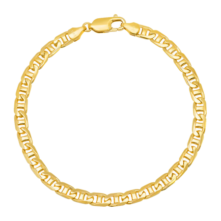 5MM Solid Yacht Link Bracelet — yellow gold