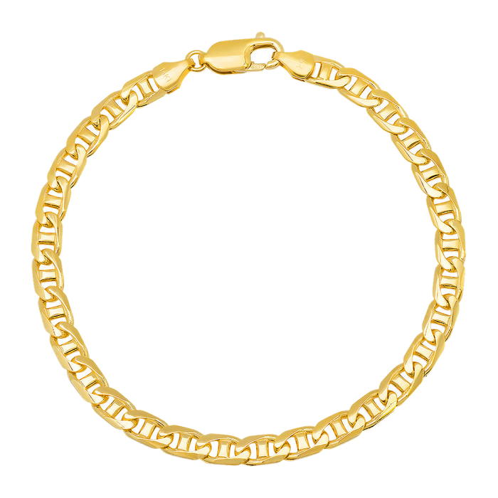 5MM Solid Yacht Link Bracelet — yellow gold