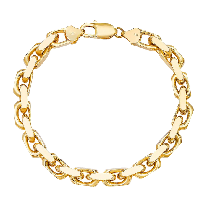 6.5MM Solid Heavy Link Bracelet — yellow gold