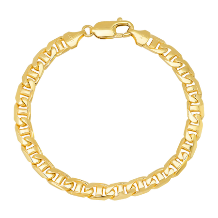 6.5MM Solid Yacht Link Bracelet — yellow gold