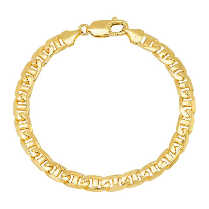 6.5MM Solid Yacht Link Bracelet — yellow gold