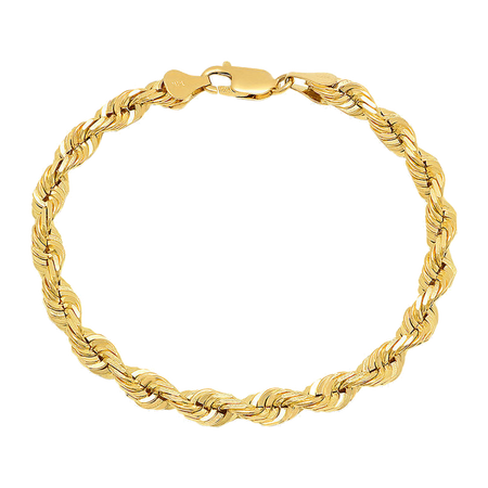 6MM Solid Diamond-Cut Rope Bracelet — yellow gold