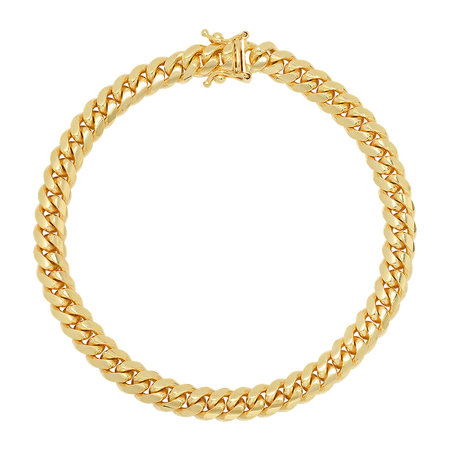 6MM Solid Miami Cuban Link Bracelet — yellow gold
