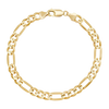 7MM Solid Figaro Bracelet — yellow gold