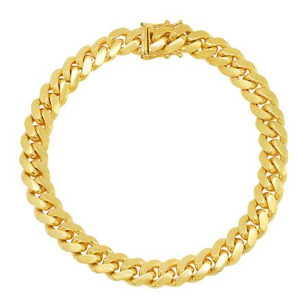8MM Solid Miami Cuban Link Bracelet — yellow gold