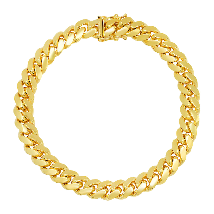 8MM Solid Miami Cuban Link Bracelet — yellow gold