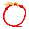 Dragon Wrapped on Red String Bracelet — yellow gold