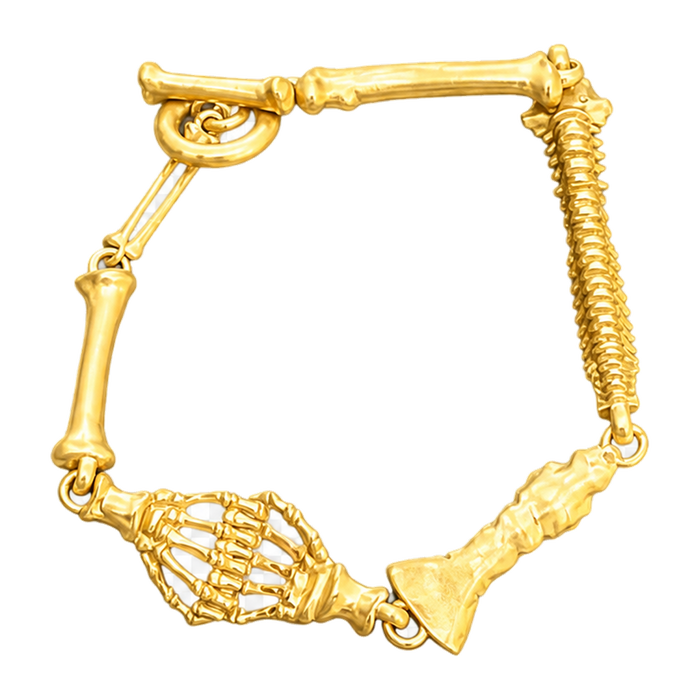 Skeleton Bones Bracelet — yellow gold