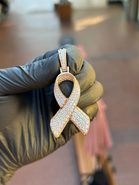 Cancer Ribbon Diamond Pendant