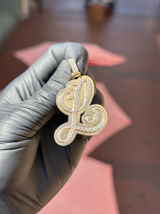 Cursive "L" Diamond Pendant